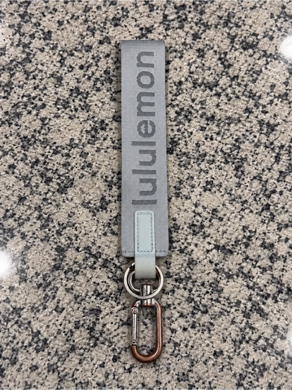 lululemon athletica Light Gray Logo Wrist Key Strap
